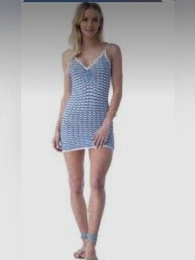 NWT Skylar Rose blue and white knit mini dress